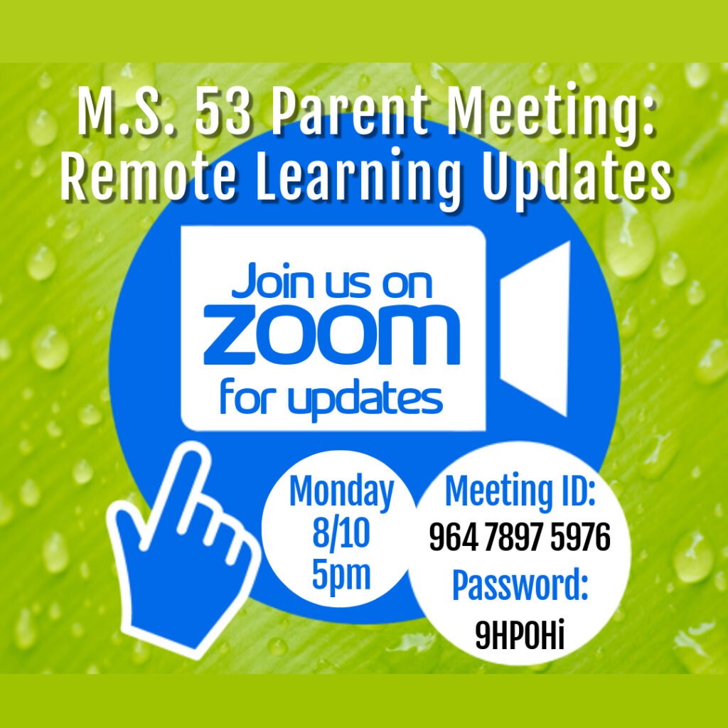 Parent Update Meeting: Remote and Blended Learning